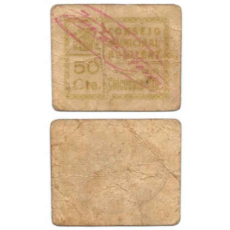 Agullent. 1937. 50 Céntimos (BC/RC)