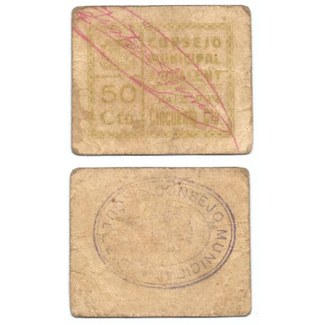 Agullent. 1937. 50 Céntimos (BC/RC)