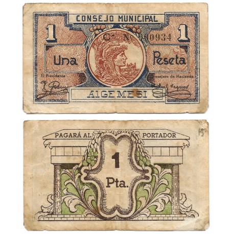 Algemesí. 1937. 1 Peseta (MBC-)