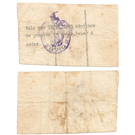 Alginet (Alcaldía de la Villa). 1937. 25 Céntimos (MBC-/MBC)