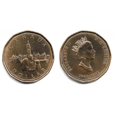 (218) Canadá. 1992. 1 Dollar (EBC)