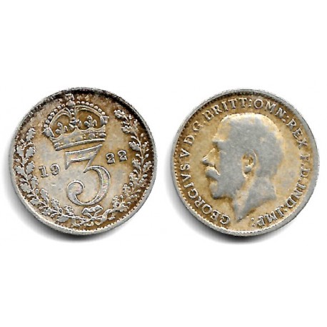 (813a) Gran Bretaña. 1922. 3 Pence (MBC-) (Plata)