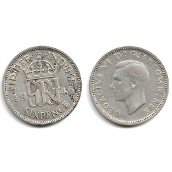(852) Gran Bretaña. 1946. 6 Pence (BC+) (Plata)
