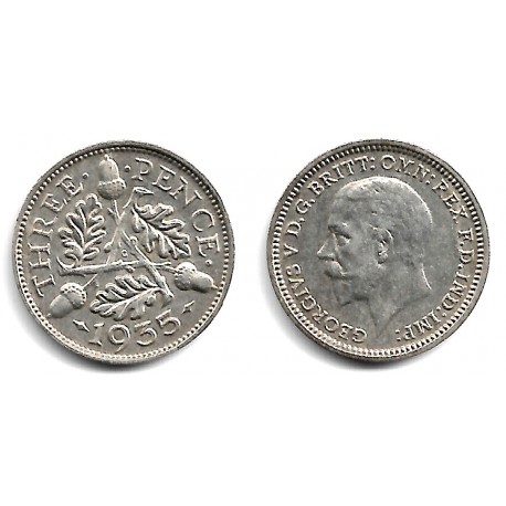 (831) Gran Bretaña. 1935. 3 Pence (EBC) (Plata)