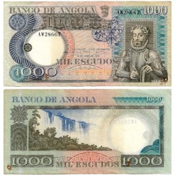 (108) Angola. 1973. 1000 Escudos (MBC+) Pequeños agujeros