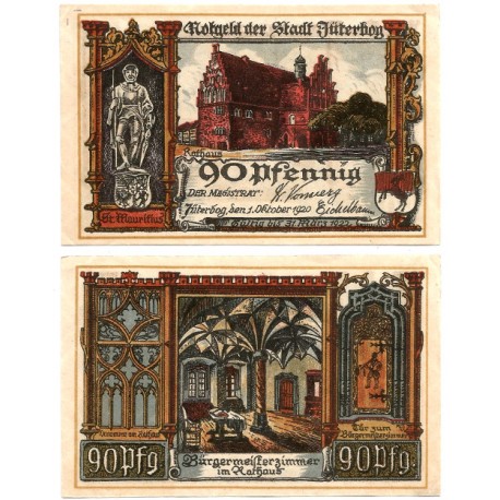 Jüterbog (Brandeburgo). 1920. 90 Pfennig (EBC+)