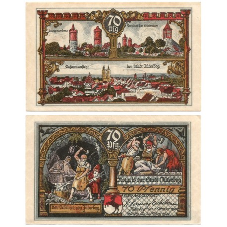 Jüterbog (Brandeburgo). 1920. 70 Pfennig (EBC+)