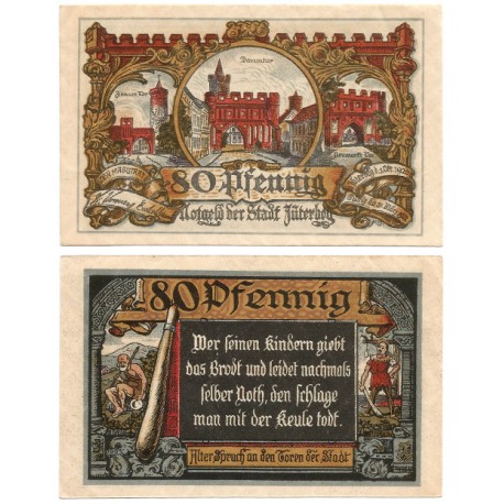 Jüterbog (Brandeburgo). 1920. 80 Pfennig (EBC+)