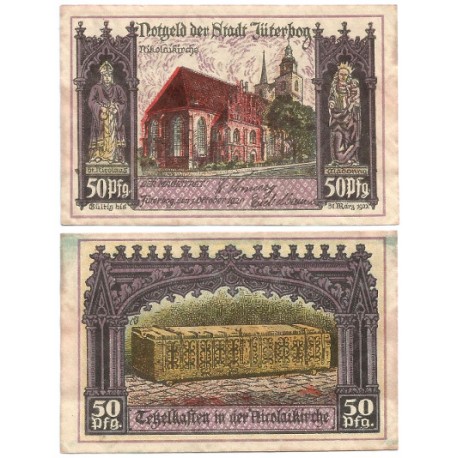 Jüterbog (Brandeburgo). 1920. 50 Pfennig (EBC)