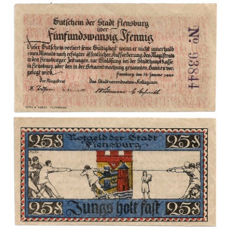 Flensburg (Schleswig-Holstein). 1920. 25 Pfennig (EBC)
