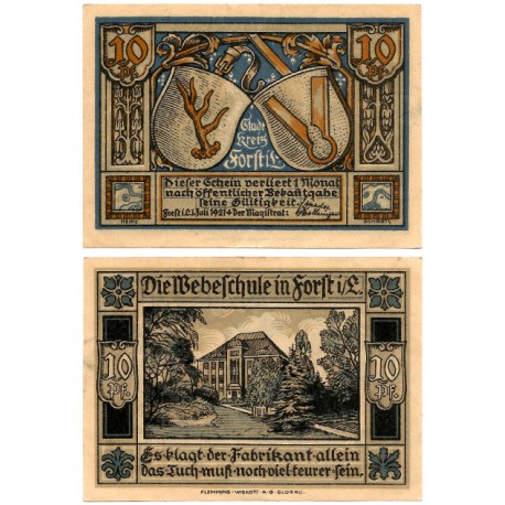 Forst (Brandeburgo). 1921. 10 Pfennig (EBC+)