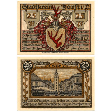 Forst (Brandeburgo). 1921. 25 Pfennig (EBC+)