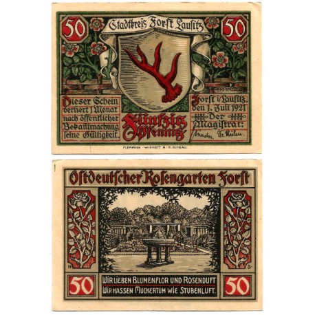 Forst (Brandeburgo). 1921. 50 Pfennig (EBC+)