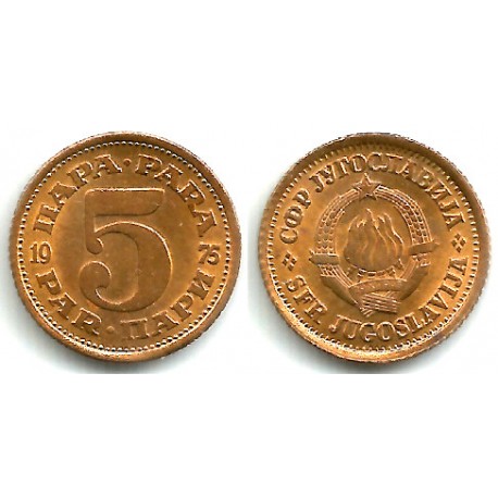 (43) Yugoslavia. 1975. 5 Para (EBC+)