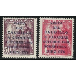 (1088-1089) 1951. Serie Completa. Visita del Caudillo a Canarias