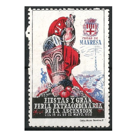 Fiestas y Gran Feria Extraordinaria de la Ascensción. 1952. Ciudad de Manresa (Nuevo, con señal de fijasellos)