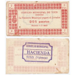 Tous. 1937. 2 Pesetas (EBC)