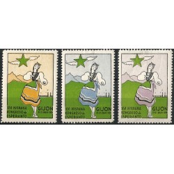 Viñetas Conmemorativas del XVI Congreso Hispano de Esperanto en Gijón. Año 1955 (Nuevo, con marca de fijasellos)