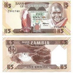 (25d) Zambia. 1980-88. 5 Kwacha (SC)