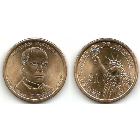 (547) Estados Unidos de América. 2013(P). 1 Dollar (EBC+) William McKinley
