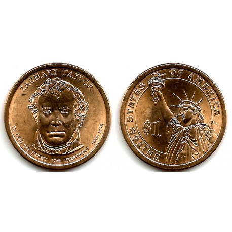 (453) Estados Unidos de América. 2009(D). 1 Dollar (EBC+) Zachary Taylor