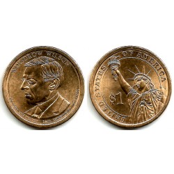 (550) Estados Unidos de América. 2013(D). 1 Dollar (EBC+) Woodrow Wilson