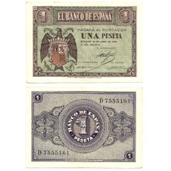 Estado Español. 1938. 1 Peseta (EBC) Serie D