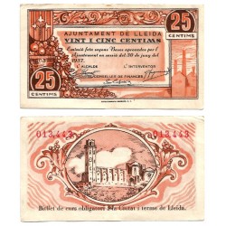 Lleida. 1937. 25 Céntimos (EBC)