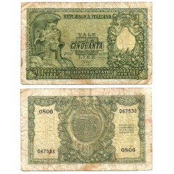 (91a) Italia. 1951. 50 Lira (BC)