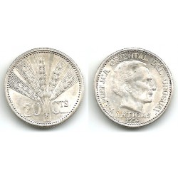 (36) Uruguay. 1954. 20 Centesimos (EBC) (Plata)