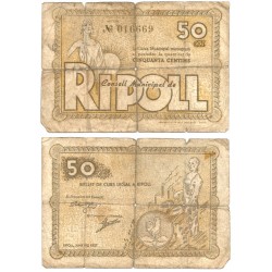 Ripoll. 1937. 50 Céntimos (BC) Leves roturas