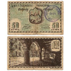 Bellpuig d,Urgell. 1937. 50 Céntimos (BC/BC+)