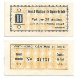 Segarra de Gaià. 1937. 25 Céntimos (SC)