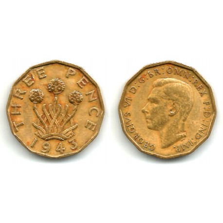 (849) Gran Bretaña. 1943. 3 Pence (BC+)