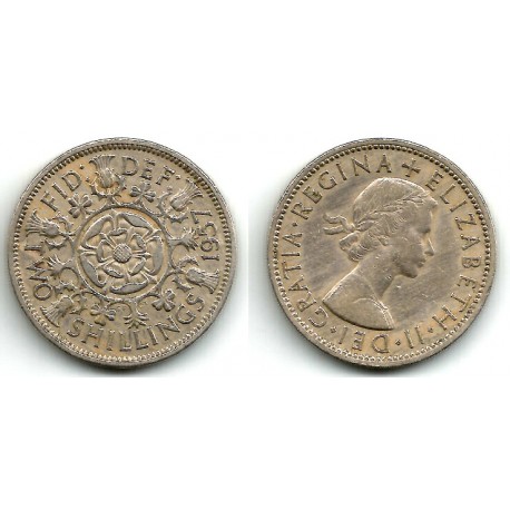 (906) Gran Bretaña. 1957. 2 Shillings (BC+)