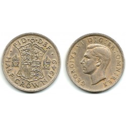 (879) Gran Bretaña. 1949. Half Crown (BC+)