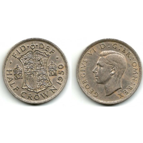 (879) Gran Bretaña. 1950. Half Crown (BC+)