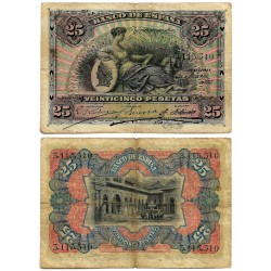 España. 1907. 25 Pesetas (BC) Sin Serie