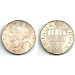 (2882) Austria. 1958. 10 Schilling (MBC) (Plata)