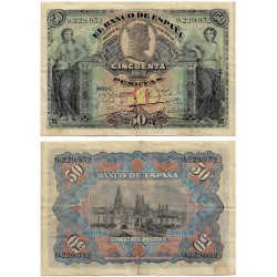 España. 1907. 50 Pesetas (MBC) Sin Serie