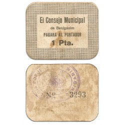 Benigánim. 1937. 1 Peseta (EBC-)