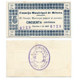 Bétera. 1937. 50 Céntimos (EBC+)