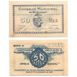 Burjasot. 1937. 50 Céntimos (SC-) Leves Manchas