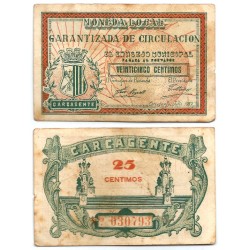 Carcagente. 1937. 25 Céntimos (EBC-)