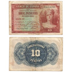 España. 1935. 10 Pesetas (BC+/BC) Serie C