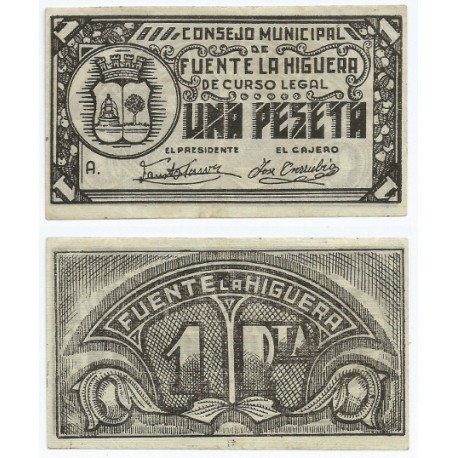 Fuente la Higuera. 1937. 1 Peseta (EBC)