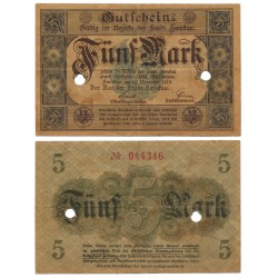 Zwickau (Sajonia). 1918. 5 Mark (BC+)