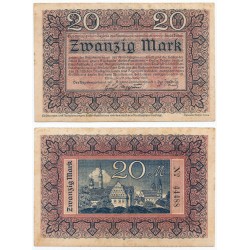 Zittau (Sajonia). 1918. 20 Mark (SC)