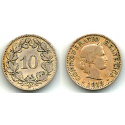 (27) Suiza. 1913. 10 Rappen (BC+)