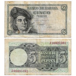 Estado Español. 1948. 5 Pesetas (BC) Serie J. Manchas